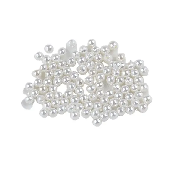Perla redonda blanca de 2-2,2mm/3mm, Perla suelta de alta calidad, cuentas de medio agujero para joyería