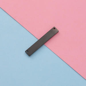 กระจกสแตนเลสแขวนยาวแท็กอุปกรณ์เสริม DIY สร้อยข้อมือสร้อยคอคู่รูสี่เหลี่ยมแกะสลักจี้ - Product Image 4