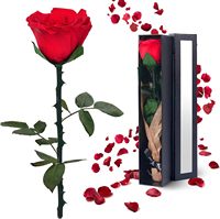 Meilleure Vente Fleur Éternelle Rose Stabilisée Rose Unique Fleur de Mariage en Coffret Cadeau pour la Saint-Valentin
