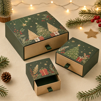 Boîte cadeau de Noël personnalisée en papier kraft avec logo imprimé, boîte pliante pour les commandes de détail de Noël