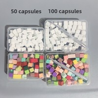 Petit kit de manucure carré, mini bloc de tofu dégradé, fournitures pour ongles avec colle, éponge, outil et stylo à gratter, boîte de blush