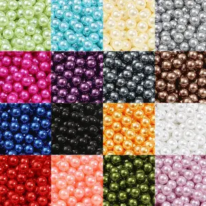 Perles rondes multicolores en plastique ABS, 3-12mm, perles d'espacement avec trou pour collier, Bracelets, boucle d'oreille, bijoux, Offre Spéciale