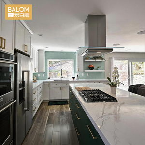 Mobili da Cucina BALOM Personalizzati in Stile Americano Moderno, Set di Armadi Modulari a L in Legno con <span class=keywords><strong>Isola</strong></span>, Pronti per il Montaggio - Product Image 3