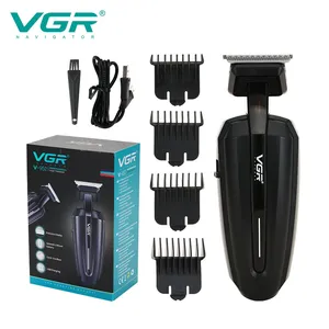 Stokta VGR OEM saç kesme makinesi şarj edilebilir profesyonel berber erkekler için elektrikli akülü saç düzeltici kesme