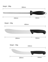 5cr15 couteau de cuisine en acier inoxydable couteau de boucher couperet à viande avec poignée en PP