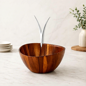 Cuenco Decorativo de Madera Hecho a Mano para Decoración del Hogar, Centro de Mesa Rústico de Madera, Cuenco de Madera Natural para Servir, Cuenco para Frutas de Mesa - Product Image 4