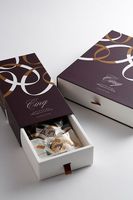Emballage en papier de bonbons à biscuits de qualité supérieure Boîtes coulissantes assorties Baklava Date Emballage Cadeau Boîte à tiroir en gros avec logo doré
