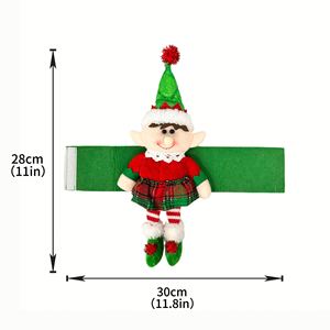 Adorable attache de rideau en peluche vintage, motif elfe de Noël, pour ornement de fenêtre de maison en période des fêtes - Product Image 6