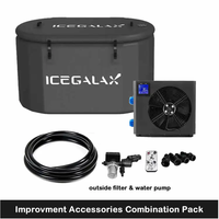 1HP ICEGALAX Bain de Glace Refroidisseur d'Eau Cold Plunge Aquarium Machine de Refroidissement Fish Tank 1000L Baignoire Refroidisseur 5 Degrés R410A Pompe