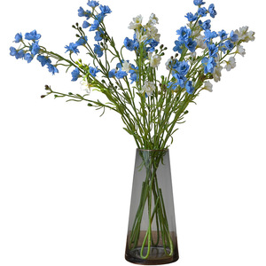 Fleur artificielle réaliste au toucher hydratant, Violet Delphinium, Accessoire pour arrangement floral décoratif, Orchidée artificielle - Product Image 5
