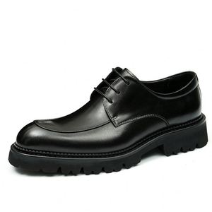 New High-end Leather Men's Formal Dress <b>Shoes</b> with <b>Height</b> <b>Increasing</b> Feature-business <b>Shoes</b> Autumn Breathable - Product Image 2