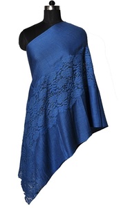 Fine <b>Wool</b> Eye Design Lace Scarf Stole - Product Image 5