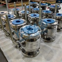 Vanne à boisseau sphérique montée sur trunnion, haute pression, en acier inoxydable forgé classe 900 pour applications à températures extrêmes