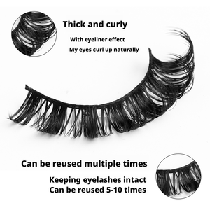 Lot de 10 paires de faux cils épais et bouclés style russe, naturels, de 6 à 18 mm – Collection très prisée - Product Image 4