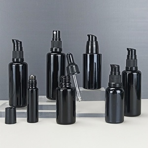 Flacon et pot cosmétiques en verre violet foncé UV noir pour huiles essentielles et lotions, 5ml, 15ml, 30ml, 50ml, 100ml, 150ml, 200ml, 250ml - Product Image 1