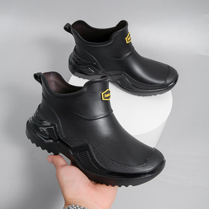 <span class=keywords><strong>Zapatos</strong></span> de Cocina de Suela Gruesa Antideslizantes y Resistentes al Desgaste para <span class=keywords><strong>Hombre</strong></span>, de <span class=keywords><strong>Terciopelo</strong></span>, de Tubo Corto, a la Moda - Product Image 5