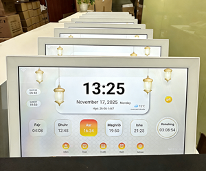 นาฬิกาแขวนผนังอิสลาม<span class=keywords><strong>พร้อม</strong></span>ปฏิทินอัลกุรอานดิจิทัล ขนาด 10.1 นิ้ว  หน้าจอแอนดรอยด์  <span class=keywords><strong>พร้อม</strong></span> WiFi  ตัวเรือนไม้พลาสติกทันสมัย  ของขวัญสำหรับชาวมุสลิม  แสดงเวลาละหมาด - Product Image 6