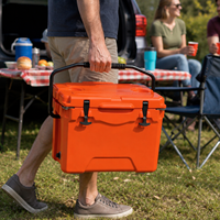 Glacière de camping rotomoulée 25L, portable, en LLDPE, isolée, rigide, avec poignée, pour usage extérieur