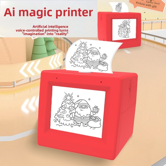 AI Smart Mini Barcode Printer for Students & Children USB 1200mAh Battery 200 DPI 57x25mm Paper Voice Interaction Creative Stock