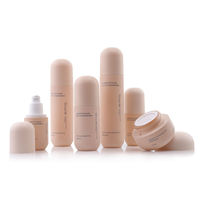 Flacon cosmétique en forme de capsule, dégradé beige-blanc, avec pompe à lotion, pot de crème pour le visage, récipient cosmétique vide et rechargeable