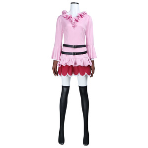 Costume de cosplay Koala pour femmes, tenue d'Halloween Anime Manga, jupe rose rouge, haut, ceinture noire, taille adulte - Product Image 1