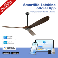 1stshine ventilateur de plafond en bois massif avec télécommande silencieux décor intérieur ventilateur de plafond dc