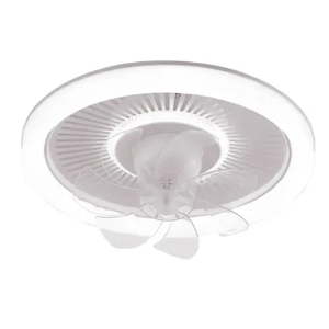 Ventilatore a soffitto oscillante 50cm 88W bianco con luce 3 toni e 7 pale trasparenti motore a corrente continua - Product Image 1