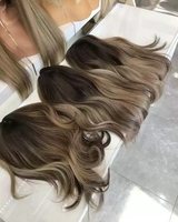Meilleure perruque de dessus en soie naturelle avec clips pour cheveux clairsemés, ombré brun cendré, pour femmes, en cheveux humains, pour cheveux blancs