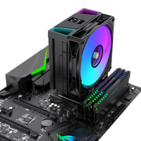 Refroidisseur d'air pour processeur RGB Lovingcool 120 mm, 4 caloducs en cuivre, connecteur 4 broches, tension 5 V, interface d'alimentation 3 broches, refroidissement PC pour ordinateur