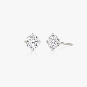 Boucles d'oreilles clous de luxe en diamant brillant de laboratoire, personnalisables OEM/ODM, en or 14K/18K/22K pour femme, avec diamants latéraux de 0,5 ct, fermeture push-back - Product Image 6