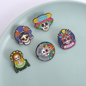 Broches de esmalte de Catrina, el esqueleto del Día de los Muertos, para el Festival Mexicano, insignias de solapa, joyería, regalos para amigos - Product Image 1