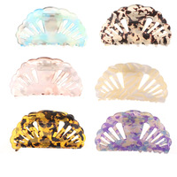 Pinces à cheveux en forme de coquille, Barrettes de tortue pour cheveux fins colorés de 8.5 CM