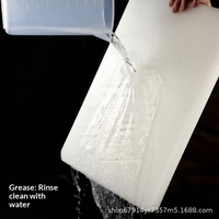 Planche à découper carrée en plastique pour usage commercial, qualité alimentaire, antibactérienne, anti-moisissure, double face, antidérapante, colorée