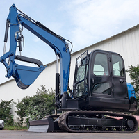 Excavatrice chinoise de 6 tonnes avec moteur Yanmar, grande cabine, pour la construction et l'agriculture