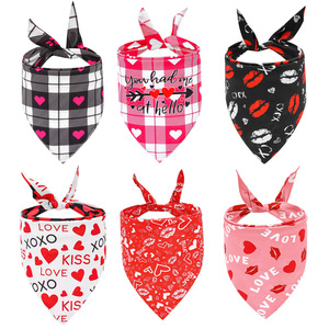 New Valentine's Day Bib Heart Pet <b>Dog</b> Triangle <b>Scarf</b> - Product Image 1
