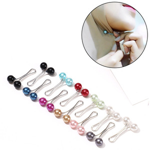12 pièces/ensemble Hijab accessoires <span class=keywords><strong>bijoux</strong></span> en forme de U écharpe Clip en gros personnalisé fixation broche broches musulman perle Hijab <span class=keywords><strong>épingle</strong></span>s de sûreté - Product Image 1