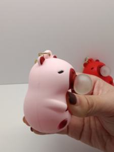 सुंदर बुलबुला विस्तार सुअर pvc कीचेन नरम रबर कार्टून सिलिका जेल बच्चों के लिए सही बैग एक्सेसरी - Product Image 3