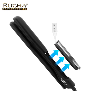 Electric Steam <strong>Straightener</strong> <strong>Professional</strong> Steampod With Styler Brush <strong>Flat</strong> <strong>Iron</strong> Steam <strong>Hair</strong> <strong>Straightener</strong>