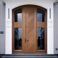 Porte d'entrée de villa de luxe surdimensionnée, porte d'entrée en bois massif sur mesure pour entrée principale résidentielle haut de gamme