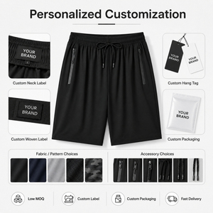 Shorts Essentiels Personnalisables avec Logo pour Hommes – Vêtements de Sport avec Poches Zippées, Idéaux pour la Course, le Basketball, le Streetwear et les Tenues Actives – Fabrication OEM - Product Image 5