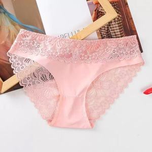 Conjunto de bragas de talle alto ecológicas para mujer, sin costuras, de encaje transparente, talla grande, para el periodo, sujetador de satén y algodón, sexy, liso teñido - Product Image 5