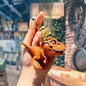 Divertido Llavero de PVC con Mosquetón de T-Rex, Colgante de Dinosaurio de Dibujos Animados con Campana, Decoración para Bolsos, Estilo Juguete con Impresión UV - Product Image 6