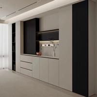 Buffet de luxe léger en acier inoxydable, meuble de restaurant, buffet peint