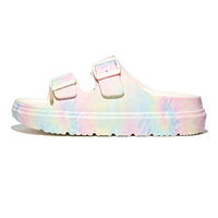Sandales décontractées légères en EVA pour femme, à bout ouvert, motif floral, à enfiler, avec double bride réglable, toutes saisons