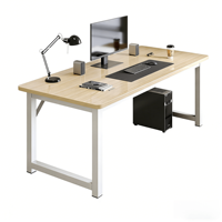 Bureau d'ordinateur moderne et personnalisable, table d'étude en bois avec structure métallique robuste pour bureau à domicile et poste de travail
