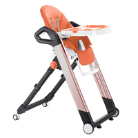 Chaise haute pour bébé pliable en aluminium de luxe, nouvelle conception 2022, avec roulettes, meubles pour bébé