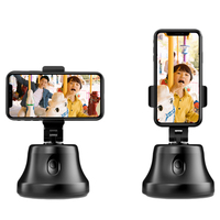 Support de smartphone rotatif, dispositif à 360 degrés, pour selfie automatique et suivi du visage, noir