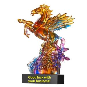 Trofeo de Cristal con Cabeza de Caballo Metálica 2026, Adornos de Pegaso, Medalla para Equipo Campeón Ecuestre y Personal Destacado - Product Image 2