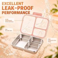 Boîte à bento Risheng en acier inoxydable à 3 compartiments, mignonne, pour nouveau-nés, enfants et adultes, compatible micro-ondes/lave-vaisselle, sans BPA, anti-fuite