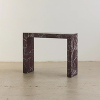 Table console rectangulaire en marbre naturel Rosso Lavanto, mobilier moderne de luxe léger pour salon, style minimaliste italien